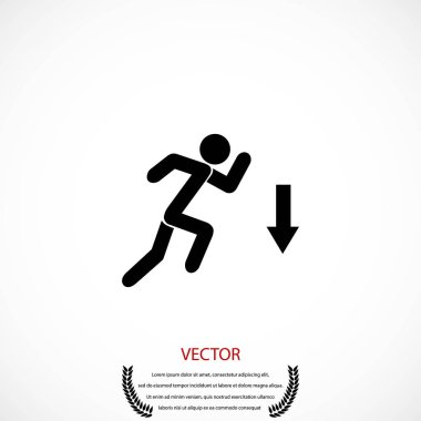 şekil adam ve yön ok simgesi