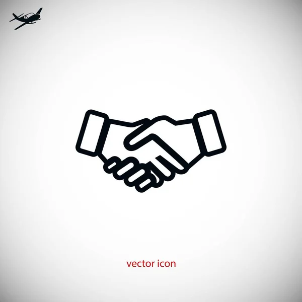 Handshake vector icono — Vector de stock