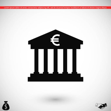 Euro banka vektör simgesi