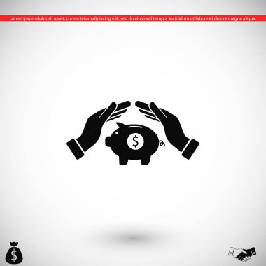 Kaydetme, kumbara vektör simgesi