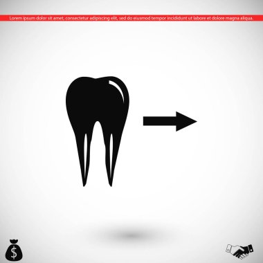 Diş yönü gösterir. simge. vektör