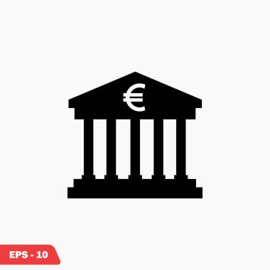 Euro banka vektör simgesi