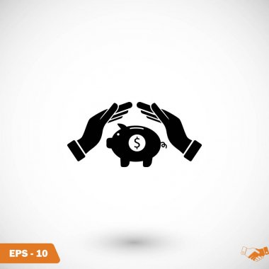 Kaydetme, kumbara vektör simgesi