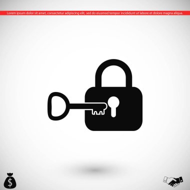 Kilit ve anahtar vektör simgesi