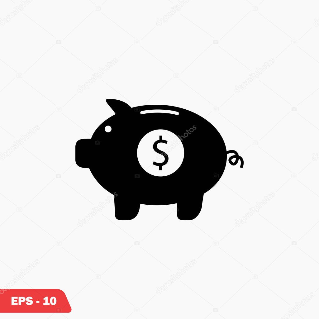 Piggy bank vector icon