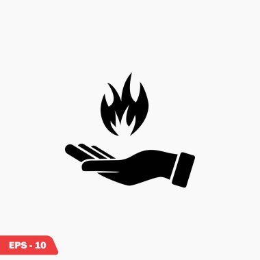 bir yangın simgesi tutan el