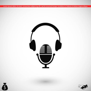  kulaklık ve mikrofon simgesi