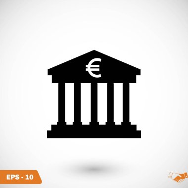 Euro banka vektör simgesi