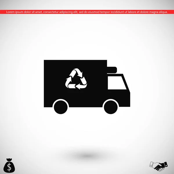Recycler icône camion — Image vectorielle