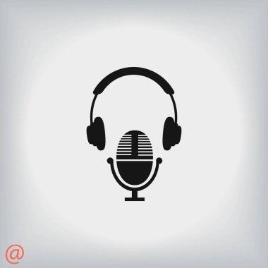  kulaklık ve mikrofon simgesi