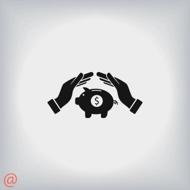 Kaydetme, kumbara vektör simgesi