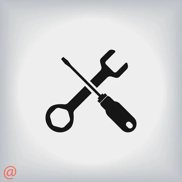 Śrubokręt i ikona klucza — Wektor stockowy