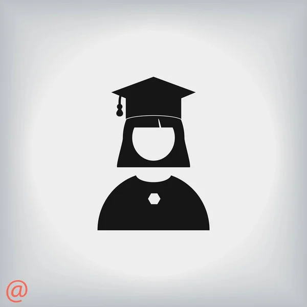 Femme diplômée Icône — Image vectorielle