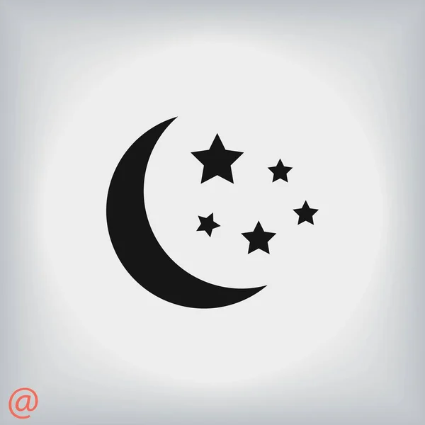 Mond und Sterne am Icon — Stockvektor