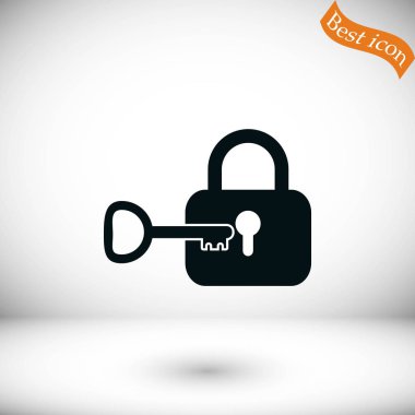 Kilit ve anahtar vektör simgesi