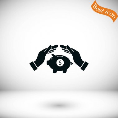 Kaydetme, kumbara vektör simgesi