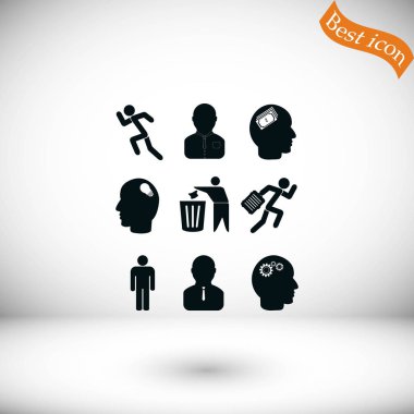 siyah çalışma işadamı simgesi