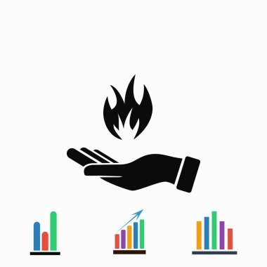 bir yangın simgesi tutan el