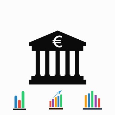 Euro banka vektör simgesi