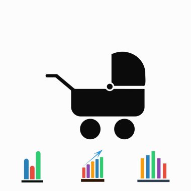 Çocuk arabası simge vektör