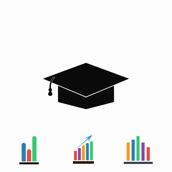 Graduation cap black icon — Stock Vector