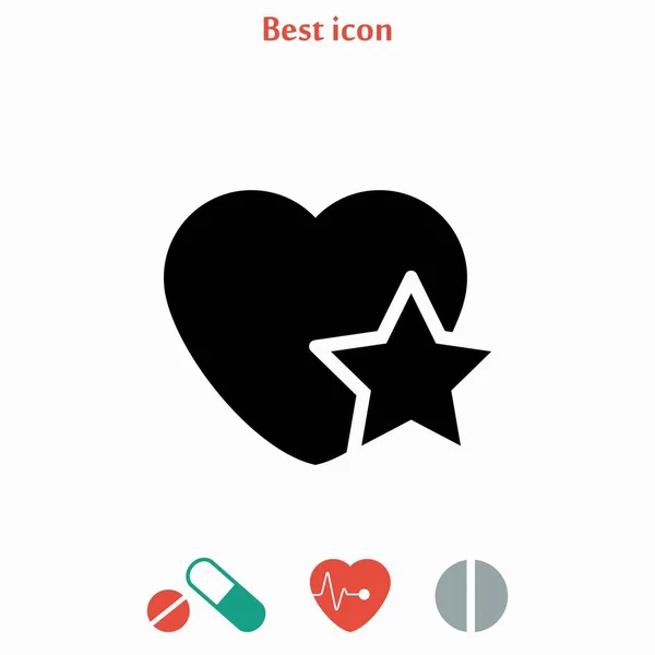 Corazón estrella icono — Vector de stock