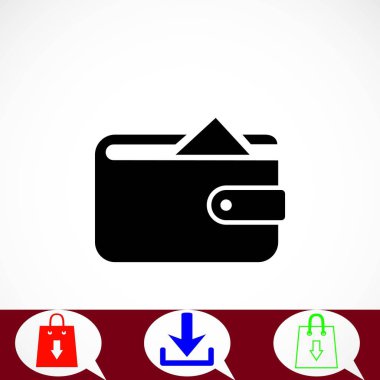 Düz uzun gölge cüzdan simgesi