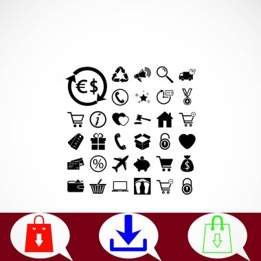 alışveriş simgeler vektör