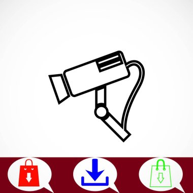 Gözetim kamerası vektör simgesi