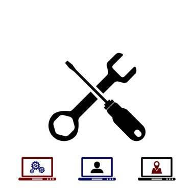 tornavida ve anahtar simgesi