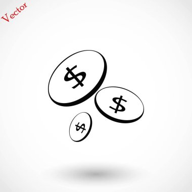 Düz para vektör simgesi 