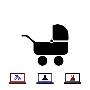 Çocuk arabası simge vektör