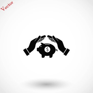 Kaydetme, kumbara vektör simgesi