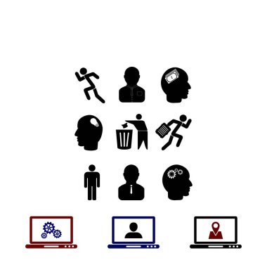 siyah çalışma işadamı simgesi