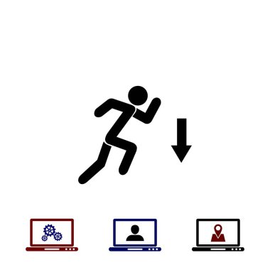 şekil adam ve yön ok simgesi