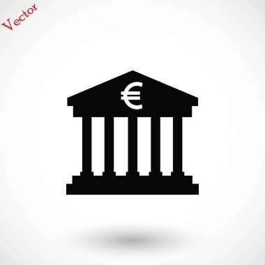 Euro banka vektör simgesi