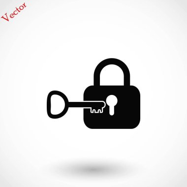 Kilit ve anahtar vektör simgesi
