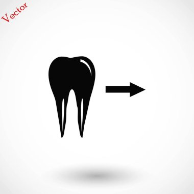 Diş yönü gösterir. simge. vektör
