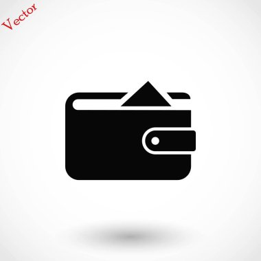 Düz uzun gölge cüzdan simgesi