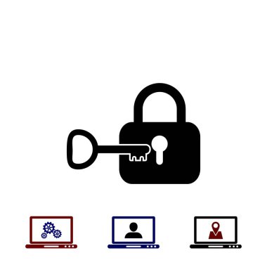 Kilit ve anahtar vektör simgesi