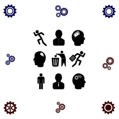 siyah çalışma işadamı simgesi