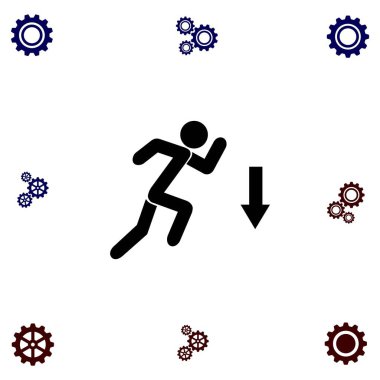 şekil adam ve yön ok simgesi