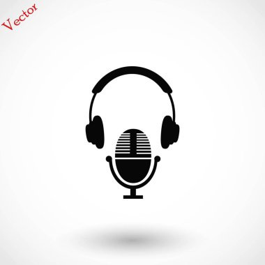  kulaklık ve mikrofon simgesi
