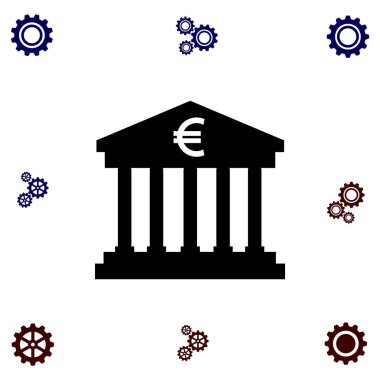 Euro banka vektör simgesi