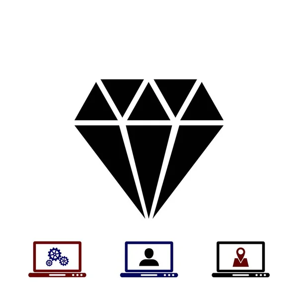Diamant-Vektorsymbol — Stockvektor