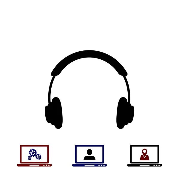 Icono de auriculares vector — Vector de stock