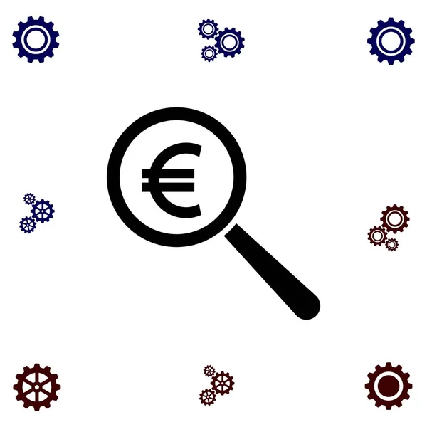 Pictogram zoeken euro geld — Stockvector
