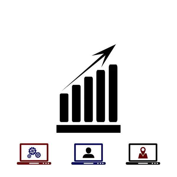 Ícone de diagrama de crescimento — Vetor de Stock