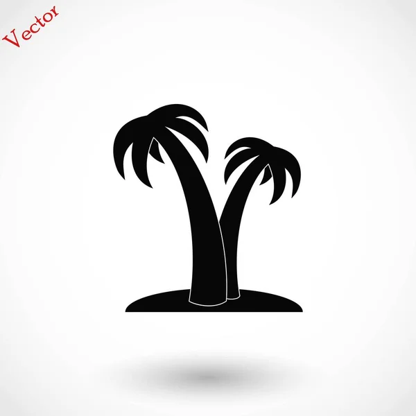 Icona palma albero tropicale — Vettoriale Stock