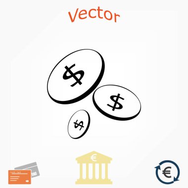 Düz para vektör simgesi 
